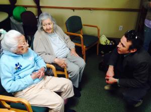 Reese Bullen with people at ASEB Berkeley.