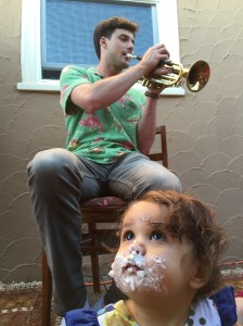 Jacob Savage, founder of CONCRN and new Astronaut plays for a 1-year old's birthday party